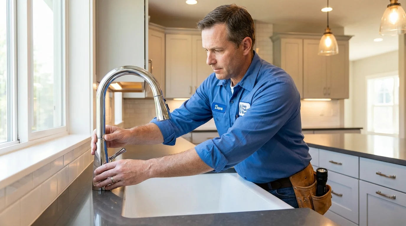 Kitchen faucet installation by Johns Plumbing LLC in Los Indios